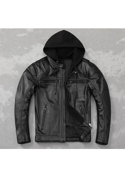 Çıkartılabilir Kapüşonlu Hakiki Deri Mont Slimfit Kesim fiyatları