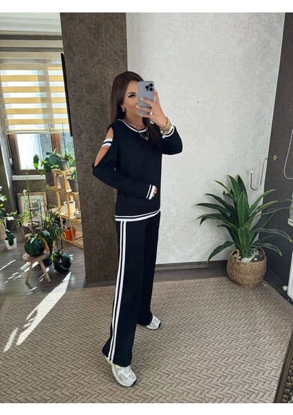 Kadın Iki Iplik Penye Kumaş Kol Detaylı Ribanalı Ikili Takım fiyatları