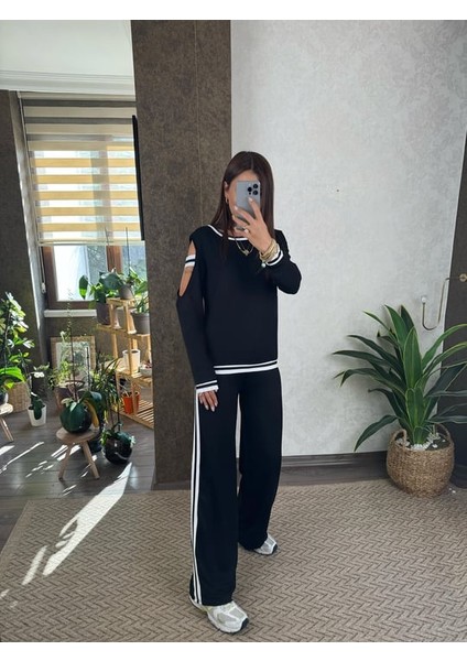 Kadın Iki Iplik Penye Kumaş Kol Detaylı Ribanalı Ikili Takım modelleri