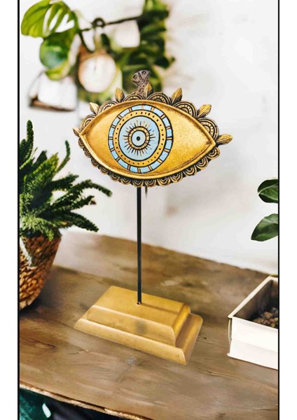 Nazarlık Göz Dekoratif Vitrin Raf Masaüstü Obje Gümüş Eskitme