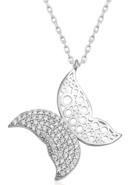 925 Ayar Gümüş Kelebek Kadın Gümüş Kolye T6866