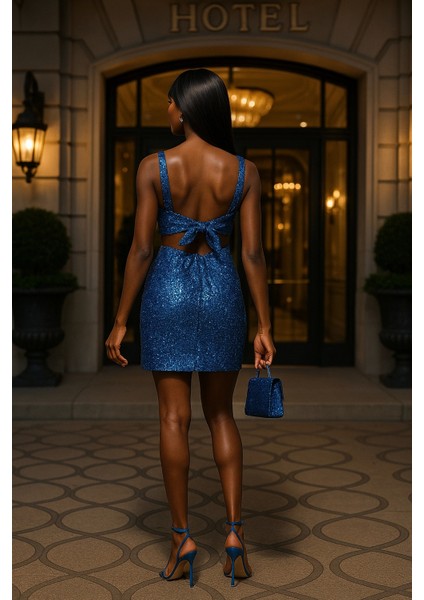 Glisendra Pul Payet Askılı Tasarım Mini Elbise fırsatları