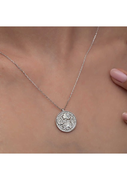 925 Ayar Gümüş Fil Motifli Şans Kadın Kolye T8330 fırsatları