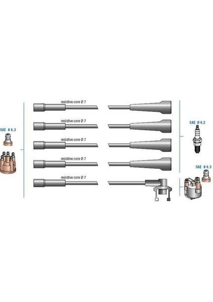 7723 - Buji Kablo Tk R11 Tx 88-Flash 1.7 88-92 -R21 1.7 F2N