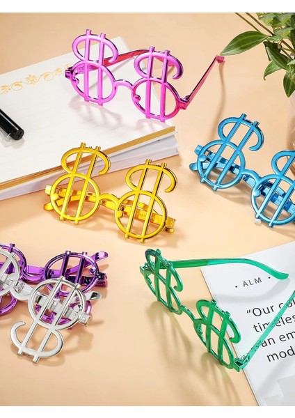 Dolar Şekilli Metalize Parti Gözlüğü 6 Adet (5047) modelleri