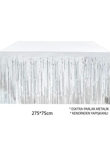 Gümüş Metalize Masa Eteği 275X75 cm – Kendinden Yapışkanlı (5047) indirimleri
