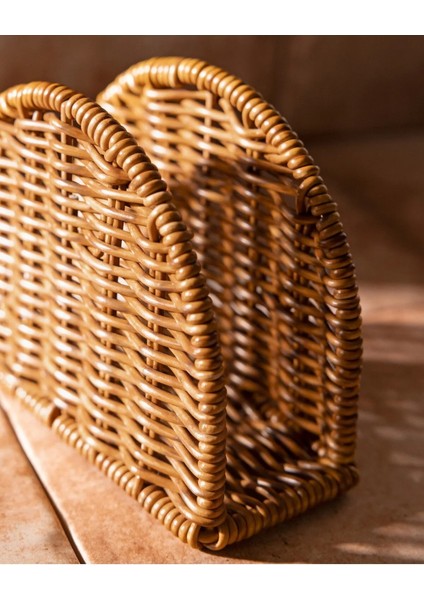 Şık Bej Rattan Masa Üstü Peçetelik, Modern ve Zarif Tasarım modelleri