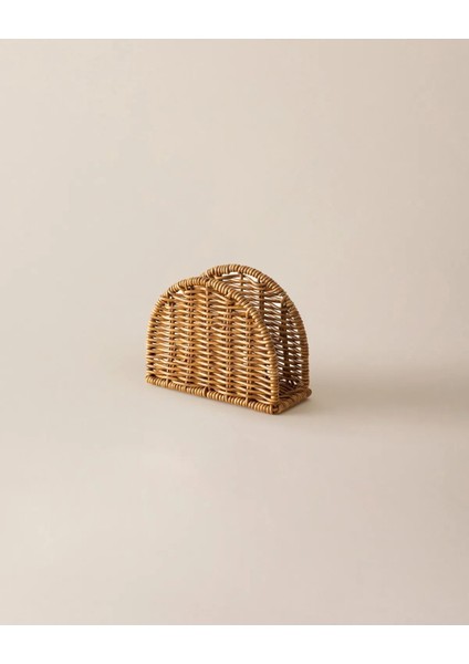 Şık Bej Rattan Masa Üstü Peçetelik, Modern ve Zarif Tasarım fırsatları