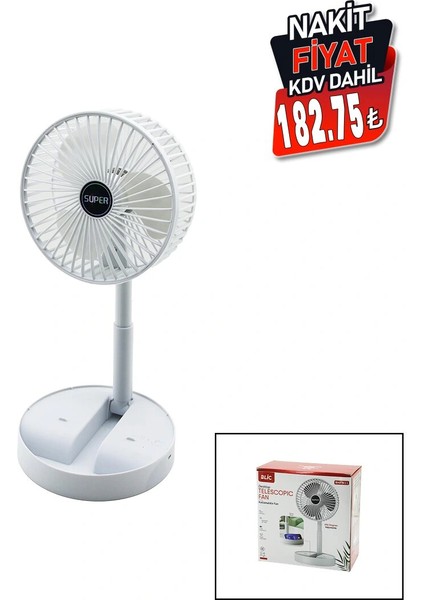 Masa Üstü Vantilatör USB Şarjlı Katlanır Fan=16.4cm - Uzayan AYAK=12.5-19CM 180 Derece Dönebilen Telefonluklu Bwfn-11 (5047) fiyatları
