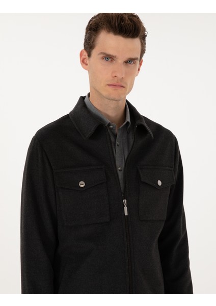 Erkek Antrasit Regular Fit Fermuarlı Ceket 50316426-VR006 fiyatları