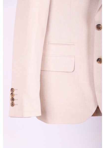 Erkek Krem Keten Dokulu Spor Ceket fiyatları