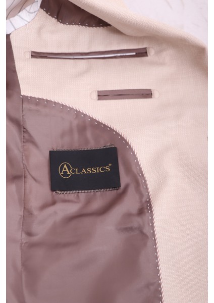 Erkek Krem Keten Dokulu Spor Ceket fırsatları