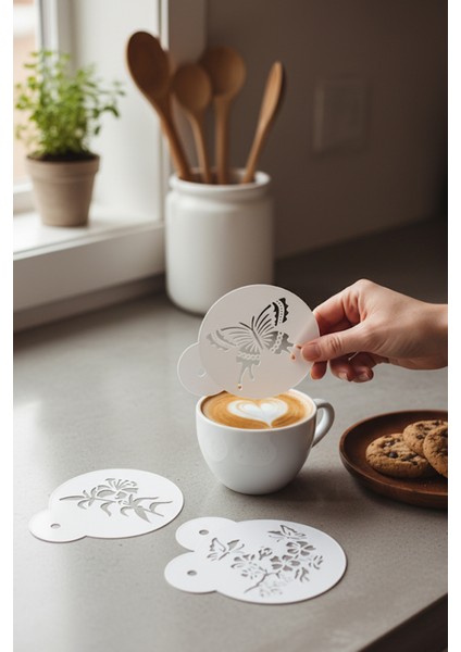 Kahve Şablonu, Kahve Süsleme Seti, Tatlı Süsleme Seti, 4'lü Set fırsatları