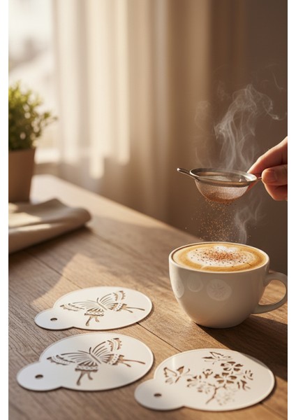 Kahve Şablonu, Kahve Süsleme Seti, Tatlı Süsleme Seti, 4'lü Set indirimleri