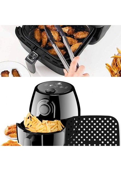 Siyah Isıya Dayanıklı Yıkanılabilir Silikon Fırın ve Airfryer Kare Model Pişirme Matı 21,5 cm (5047) fırsatları