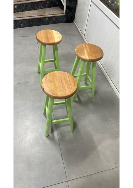 -Yeşil Ahşap Tabure-Sandalye-60 cm -1 Adet fiyatları