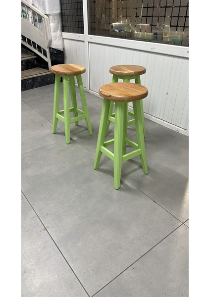 -Yeşil Ahşap Tabure-Sandalye-60 cm -1 Adet modelleri