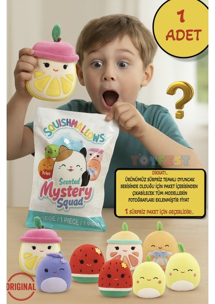 1 Adet Sürpriz Kokulu Squishmallows Mystery Squad Meyve Temalı Sürpriz Paket - 1 Adet - 13 cm