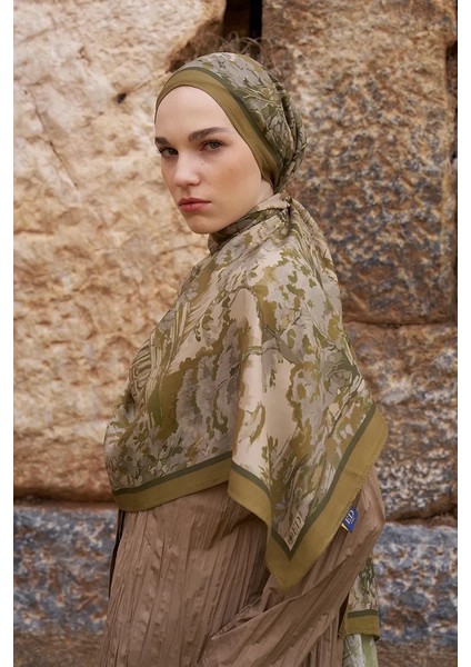 Haki Ed Scarf Sunrise Bahar Desen Şal modelleri