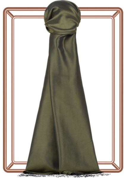 Ceviz Yeşili Ipekevi Düz Ipek Şal 2911