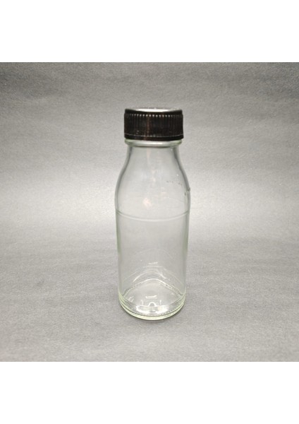 12 Adet 100 ml Kilitli Siyah Kapaklı Şeffaf Detox Shot Şişesi 100 cc Ginger Şat Beyaz Cam Şişe