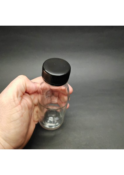 12 Adet 100 ml Kilitli Siyah Kapaklı Şeffaf Detox Shot Şişesi 100 cc Ginger Şat Beyaz Cam Şişe