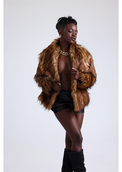 Geniş Yaka Kalın Kürk Mont Kaban fiyatları