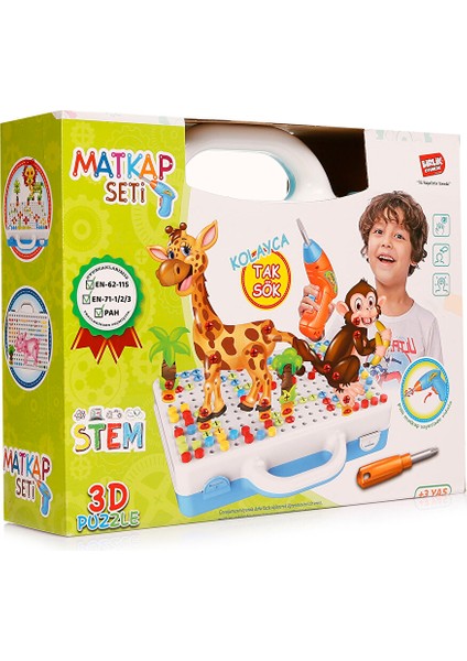 Eğitici Matkap Seti-Hayvanlar 3D Stem