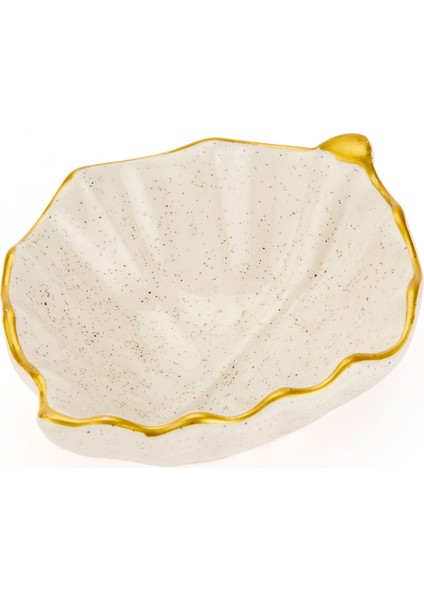 Seramik Yaprak Çerezlik - Krem - 11 cm modelleri