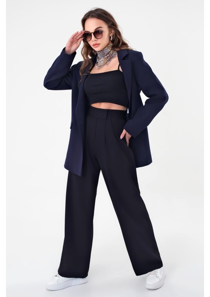 Lacivert Çift Düğmeli Blazer Ceket modelleri
