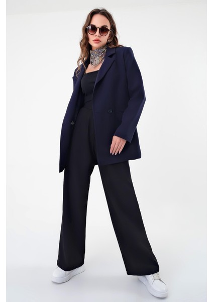 Lacivert Çift Düğmeli Blazer Ceket fırsatları