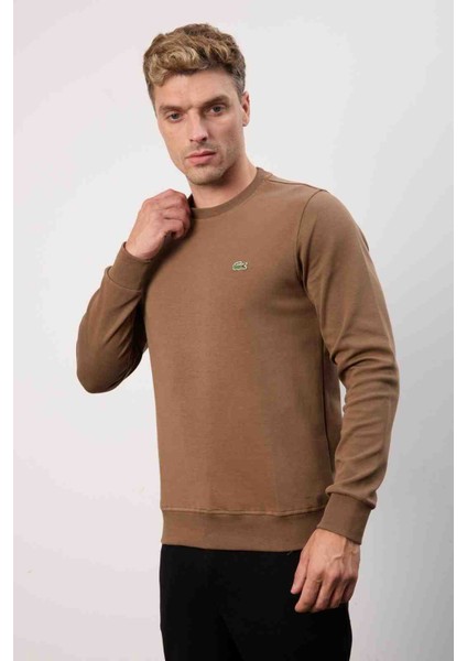 Bisiklet Yaka Kahverengi Regular Fit Uzun Kol modelleri