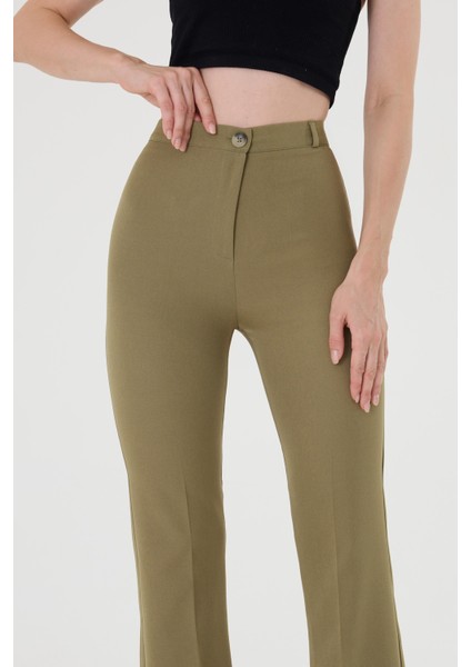 Kadın Haki Ispanyol Paça Pantolon fırsatları