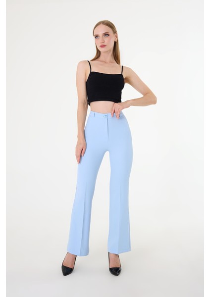 Kadın Bebe Mavi Ispanyol Paça Pantolon