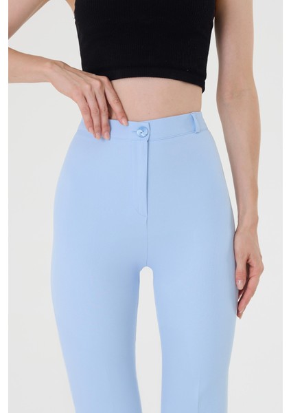 Kadın Bebe Mavi Ispanyol Paça Pantolon modelleri
