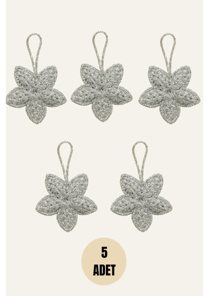 Home Noella 5'li El Yapımı Gümüş Simli Yıldız Yılbaşı Ağacı Süs Seti fiyatları