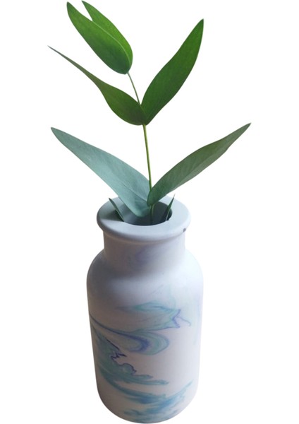 Homemade Dekoratif Obje – Mavi Yeşil Mermer Desenli Taş Vazo modelleri