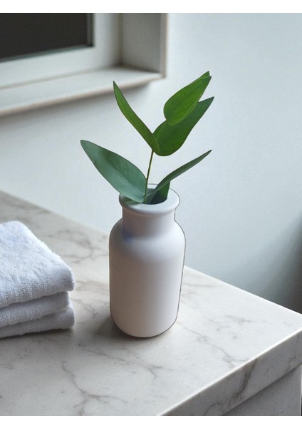 Homemade Dekoratif Obje – Mavi Yeşil Mermer Desenli Taş Vazo