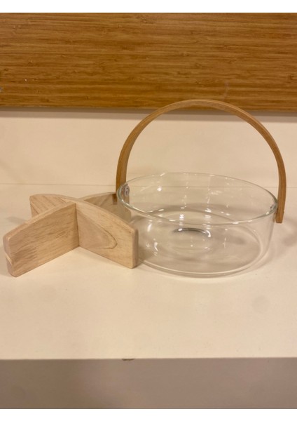 Çerezlik 4 Bölmeli Ahşap Saplı ve Cam Hazneli Çapı 18 cm fiyatları