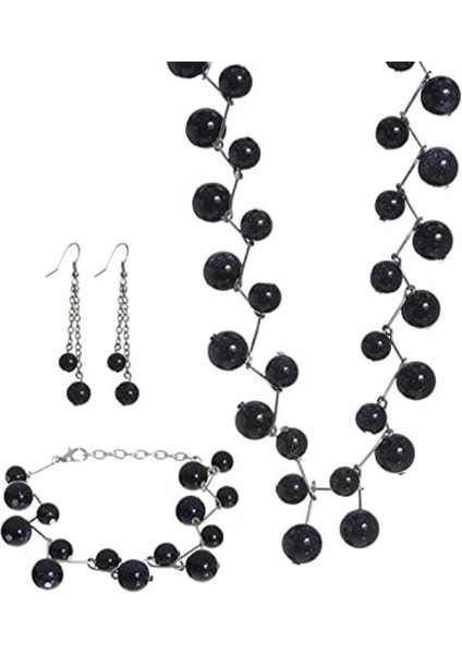 Şık 3'lü Siyah Incili Kadın Takı Seti ile Zarafetinizi Yükseltin