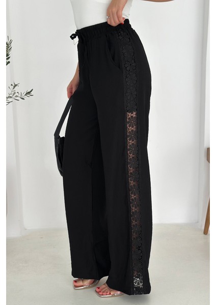 Kadın Yanları Dantel Astarlı Şortlu Pantolon – Hafif & Feminen Stil