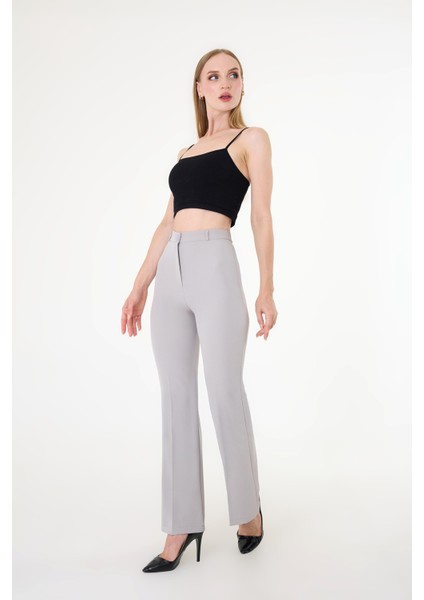 Kadın Gri Ispanyol Paça Pantolon fiyatları