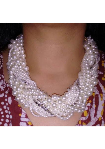 Şıklığınızı Tamamlayacak Taşlı Inci Boncuk Kadın Kolye