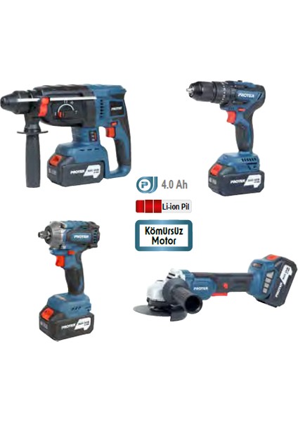 Pst 914 Quatro Akülü Vidalama Seti 4'lü Şarjlı Matkap ve Taşlama Aletleri fiyatları