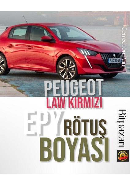 Peugeot Law Kırmızı Epy - Çizik Giderici Fırçalı Rötuş Boyası 20 ml