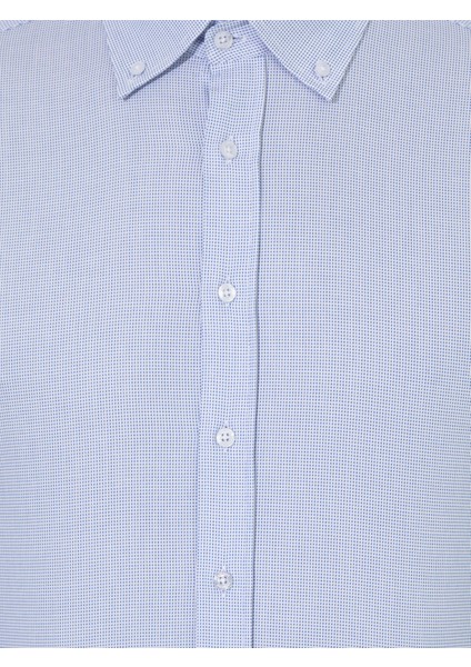 Erkek Mavi Slim Fit Uzun Kollu Gömlek 50257192-VR036