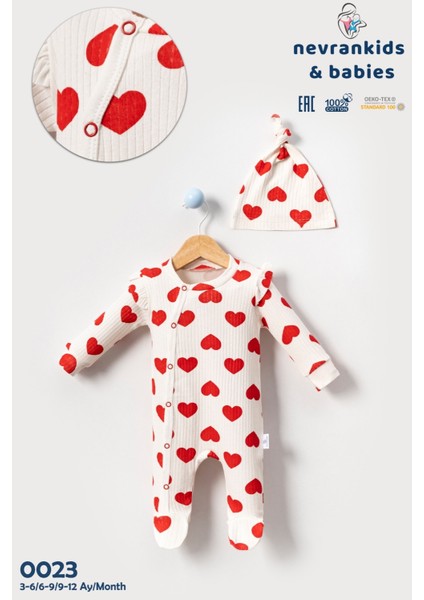 Kız Heart Big Pattern 2’li Yenidoğan Tulum Seti modelleri