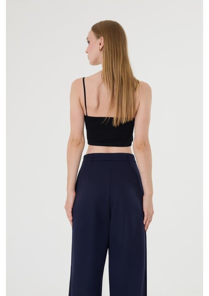 Kadın Lacivert Pile Detaylı Palazzo Pantolon fırsatları