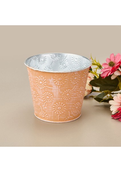 Çinko Çiçek Desenli Saksı - Asorti - 13X11 cm fiyatları
