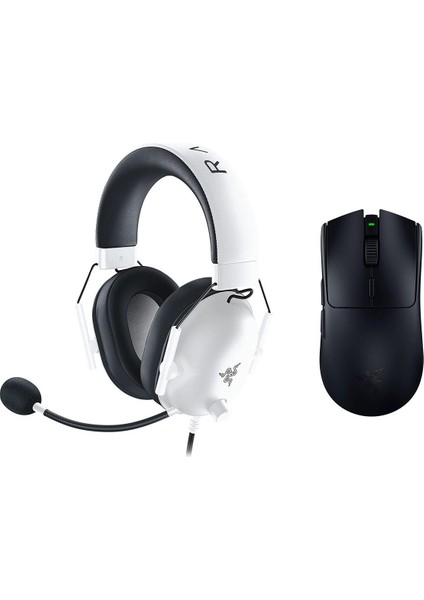 Viper V3 Siyah Mouse + Blackshark V2 x Beyaz Kulaklık